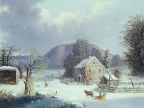 Farmyard in Winter, 1862-George Henry Durrie-Framed Giclee Print