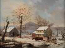 Farmyard in Winter, 1862-George Henry Durrie-Framed Giclee Print