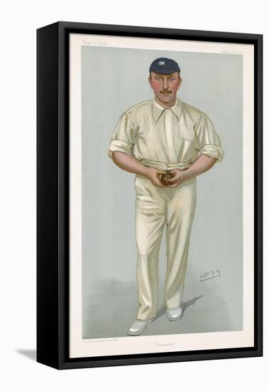 George Hirst Yorkshire Cricketer-Spy (Leslie M. Ward)-Framed Stretched Canvas