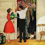 "Trimming the Tree," Saturday Evening Post Cover, December 24, 1949-George Hughes-Giclee Print