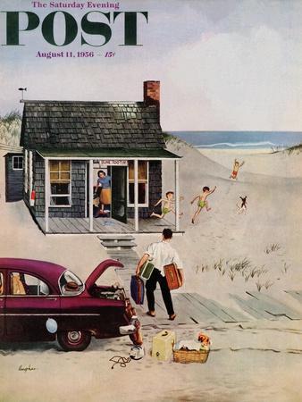 "First Day at the Beach" Saturday Evening Post Cover, August 11, 1956