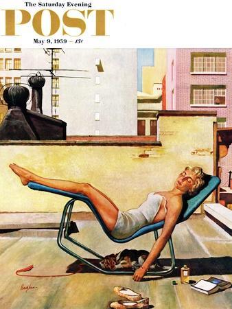"Up On the Roof" Saturday Evening Post Cover, May 9, 1959