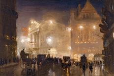 Piccadilly Circus (Oil on Board)-George Hyde Pownall-Mounted Giclee Print