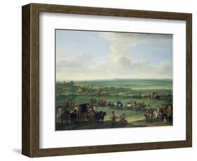 George I (1660-1727) at Newmarket, 4th or 5th October 1717, c.1717-John Wootton-Framed Giclee Print