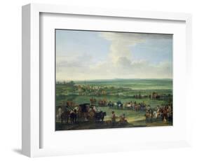 George I (1660-1727) at Newmarket, 4th or 5th October 1717, c.1717-John Wootton-Framed Giclee Print