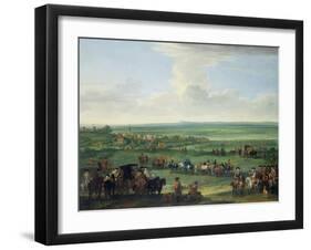 George I (1660-1727) at Newmarket, 4th or 5th October 1717, c.1717-John Wootton-Framed Giclee Print