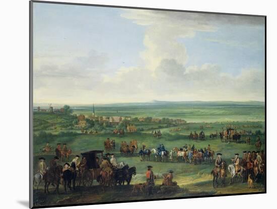 George I (1660-1727) at Newmarket, 4th or 5th October 1717, c.1717-John Wootton-Mounted Giclee Print