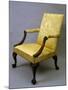 George II Style Armchair, Carved Wood, Padded Arms and Upholstered Back and Seat, Ca 1750-null-Mounted Giclee Print