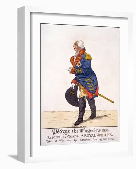 George III of Britain in 1810 on His Fifty Year Jubilee-Robert Dighton-Framed Giclee Print