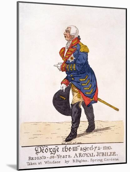 George III of Britain in 1810 on His Fifty Year Jubilee-Robert Dighton-Mounted Giclee Print