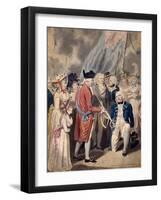 George III Presenting a Sword to Admiral Earl Howe, C1794-Isaac Cruikshank-Framed Giclee Print