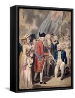 George III Presenting a Sword to Admiral Earl Howe, C1794-Isaac Cruikshank-Framed Stretched Canvas