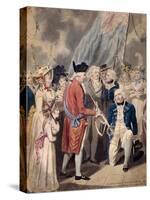 George III Presenting a Sword to Admiral Earl Howe, C1794-Isaac Cruikshank-Stretched Canvas