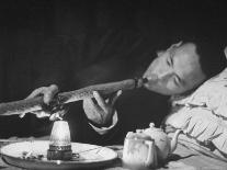 Customer Smoking Opium in an Opium Den-George Lacks-Photographic Print
