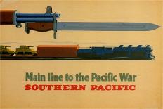 Main Line to the Pacific War. Southern Pacific Railroad, 1945-George Lerner & Lyman Power-Framed Stretched Canvas