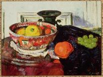 Still Life with Cut Melon, Glass and Fan, C. 1920-George Leslie Hunter-Giclee Print
