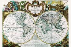 Mappe Monde Nouvelle-George Louis Le Rouge-Art Print