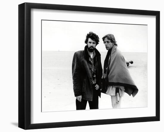 GEORGE LUCAS; MARK HAMILL. "Star Wars: Episode IV-A New Hope" [1977], directed by GEORGE LUCAS.-null-Framed Photographic Print