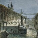 Demolition Work Being Carried Out on Blackfriars Bridge from the Surrey Shore, London, 1865-George Maund-Giclee Print