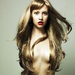 Photo of Young Beautiful Woman with Magnificent Hair-George Mayer-Photographic Print