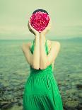 Surreal Portrait Of A Woman With A Flower Instead Of A Face-George Mayer-Art Print