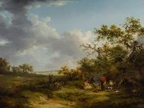 Landscape with a Gypsy Encampment-George Morland-Giclee Print