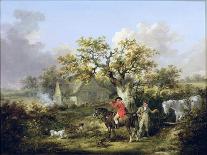 Landscape with a Gypsy Encampment-George Morland-Giclee Print