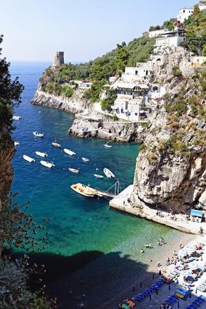 Beach in a Cove, Praiano, Amalfi Coast, Italy