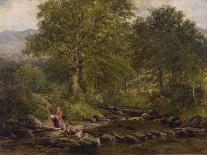 Stepping Stones on the River Rothay, under Loughrigg, 1857-George Pettitt-Framed Giclee Print