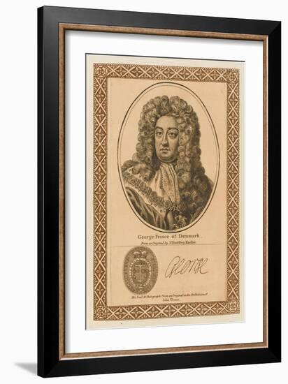 George Prince of Denmark Consort of Queen Anne with His Autograph-null-Framed Art Print