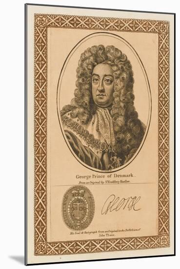 George Prince of Denmark Consort of Queen Anne with His Autograph-null-Mounted Art Print