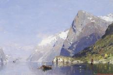 Beautiful Day on the Norwegian Fjord-George Rasmussen-Framed Giclee Print