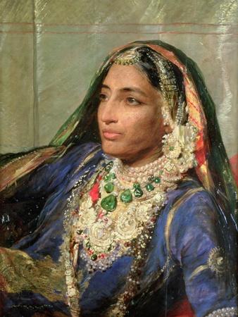 Portrait of Rani Jindan Singh, in an Indian Sari