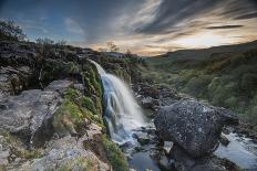 Sunset at the Loup o Fintry waterfall near the village of Fintry, Stirlingshire, Scotland-George Robertson-Framed Photographic Print