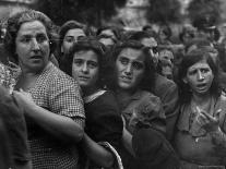 Hungry Italians Waiting For Their Bread Allotment Following Allied Takeover of Naples During WWII-George Rodger-Photographic Print
