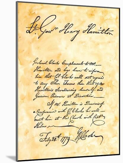 George Rogers Clark's Handwritten Demand for the Surrender of Vincennes, Indiana-null-Mounted Giclee Print