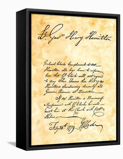 George Rogers Clark's Handwritten Demand for the Surrender of Vincennes, Indiana-null-Framed Stretched Canvas