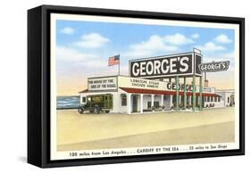 George's Gas Station, Cardiff by the Sea, California-null-Framed Stretched Canvas