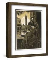 George Sand and de Musset-Auguste Rouquet-Framed Art Print