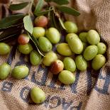 Green Olives on Burlap-George Seper-Laminated Photographic Print
