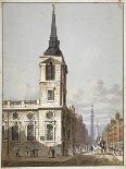 View of Temple Church from across the graveyard, City of London, 1811-George Shepherd-Giclee Print
