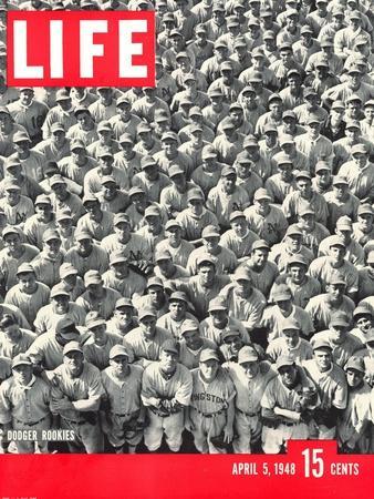 Crowd of Brooklyn Dodger Rookie Players Gathered at Dodgertown, Spring Training, May 5, 1948