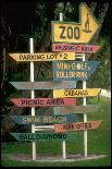 Signs Pointing Every Which Way, Key Biscayne, Florida-George Silk-Photographic Print