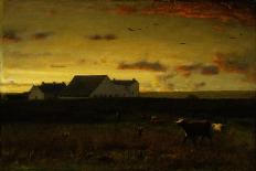 Cows Grazing at Sunset-George Snr. Inness-Giclee Print