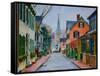 George St., Lambertville, 2017 ( Oil on Canvas)-Anthony Butera-Framed Stretched Canvas