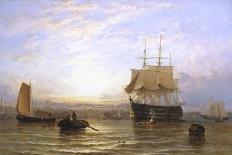 H.M.S. Wellington in Portsmouth Harbor-George Stainton-Giclee Print