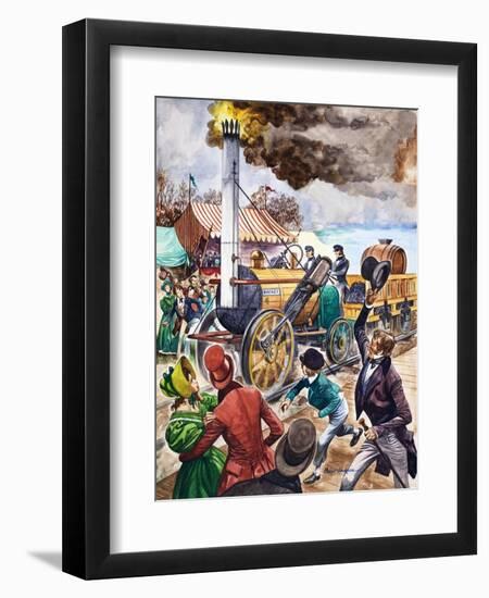 George Stephenson and the Rocket-Peter Jackson-Framed Premium Giclee Print