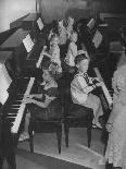 Children Taking Piano Lessons-George Strock-Photographic Print