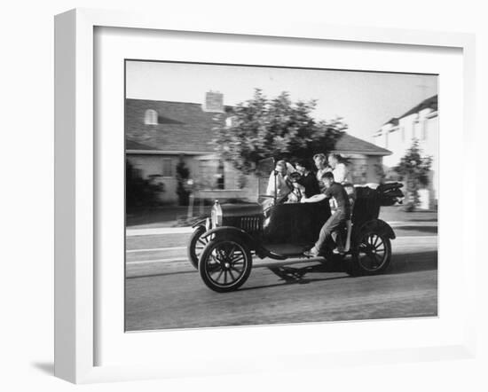 George Sutton and His Family Riding on a 1921 Model T Ford-Ralph Crane-Framed Photographic Print