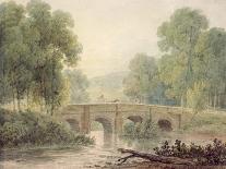 Woody Landscape with a Stone Bridge over a River-George The Younger Barret-Framed Giclee Print